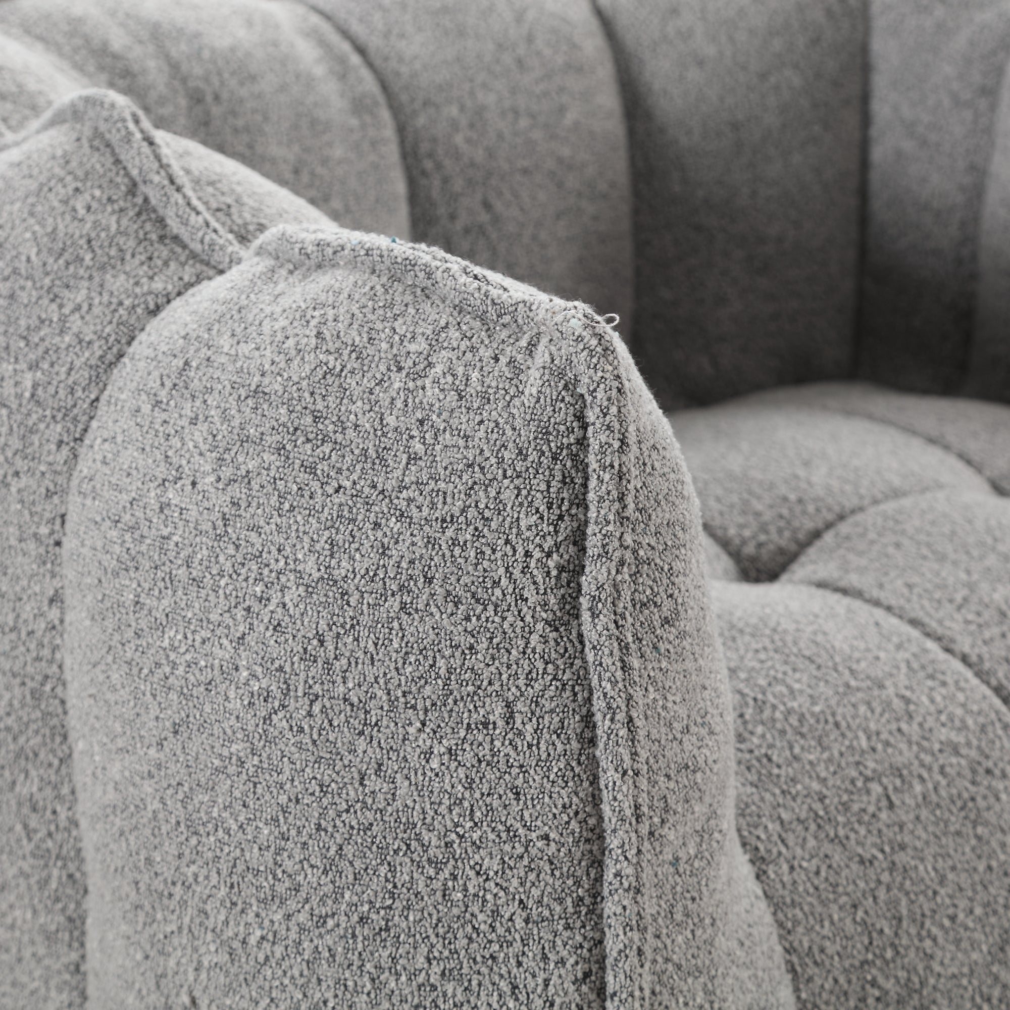 Soft Chenille Bean Bag Chair with High Resilient Foam for Living Room and Bedroom, Comfortable Square Lazy Sofa with Footstool for Adults - Grand Goldman Shop