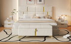 2-Pieces Bedroom Sets,Queen Size Upholstered Platform Bed with Hydraulic Storage System,Storage Ottoman with Metal Legs,Beige(Old SKU:N733S207778A) - Grand Goldman Shop