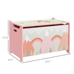 Qaba Toy Box with Lid, Toy Chest Storage Organizer for Bedroom with Safety Hinge, Cute Animal Design, Pink - Grand Goldman