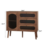 Accent Cabinet with 3 Drawers and Door, Wooden Storage Cabinet with Shelves, Sideboard for Living Room, Entryway, Natural - Grand Goldman Shop