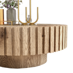 Modern minimalist circular coffee table 31.4'' with natural wood texture, stable and durable, enhancing spatial aesthetics suitable for living rooms, study rooms and offices. - Grand Goldman Shop