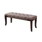 Linon Tufted Bench, Fabric, Brown - Grand Goldman Shop