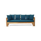 Outdoor Daybed with X-Shaped Panel Backrest and Armrests, Teak - Grand Goldman Shop