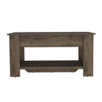 Austin Storage Table, One Extendable Table Shelf, Four Legs, Lower Shelf -Dark Brown - Grand Goldman Shop