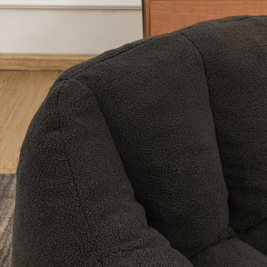 Comfy Bean Bag Chair with Memory Foam Filler – Tufted Soft Stuffed Bean Bag Sofa for Dorm, Apartment, or Living Room – Dark Gray - Grand Goldman Shop