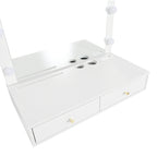 Floating Makeup Vanity Desk with Mirror & 3-Color Lights, Wall Dressing Table with Power Outlet, Compact vanity, Large Storage, White - Grand Goldman Shop