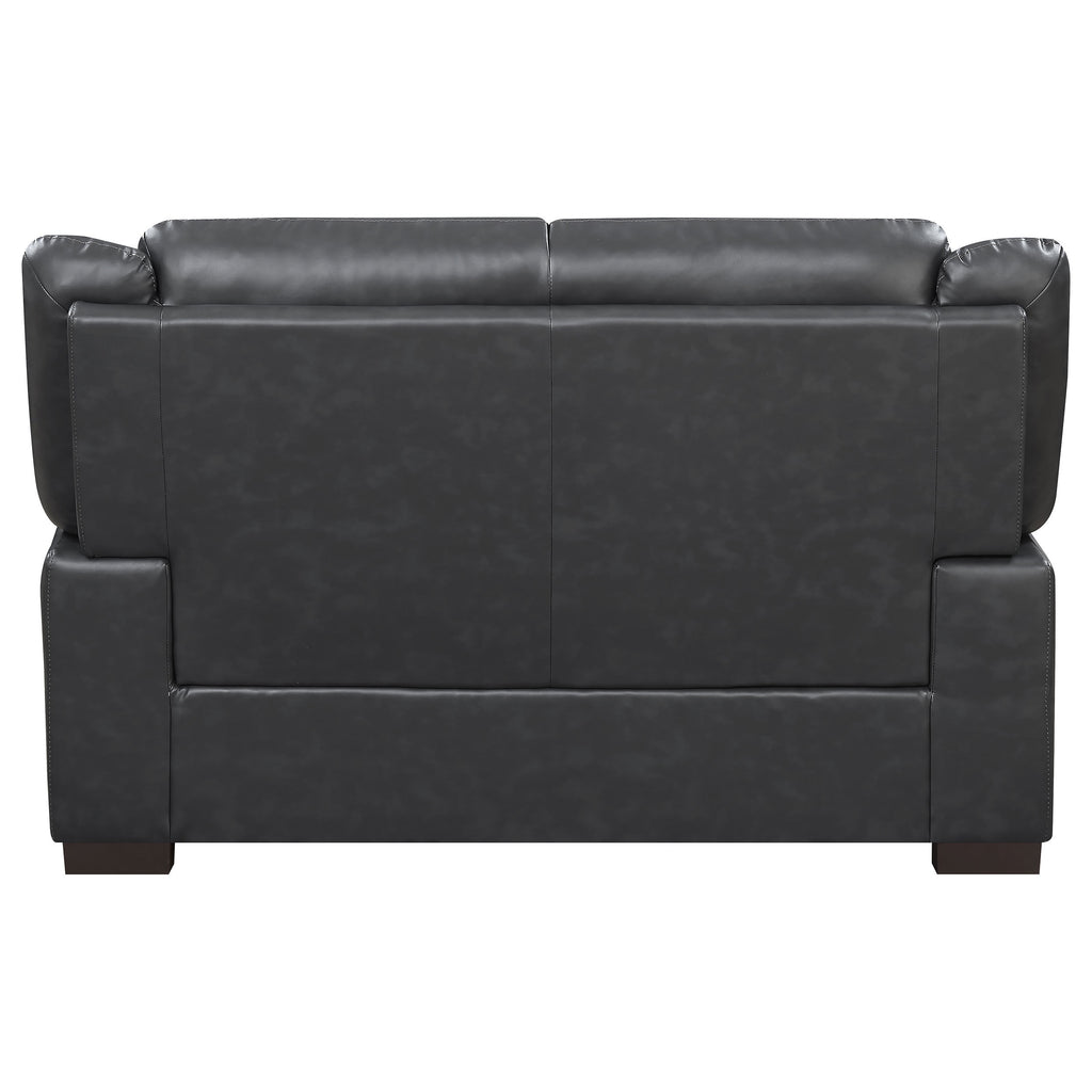 Borden Grey 2-Piece Faux Leather Living Room Set with Smooth Upholstery, Grey Color, Medium Size - Grand Goldman Shop