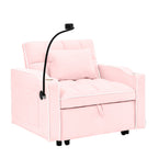 Convertible Sleeper Chair Sofa Bed Adjustable Pull Out Sleeper Chair Bed Multi-Pockets Folding Sofa Bed for Living Room Bedroom Small Space,3-in-1 Sofa Bed(PINK) - Grand Goldman Shop