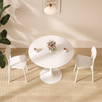 Modern Round Dining Table, ∅31.5'' Kitchen Dining Room Furniture, Coffee Table, Leisure Table, Living Room Table, Oval Dining Table, WHTIE - Grand Goldman Shop