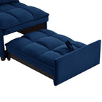 4 in1 Multi-Function Single Sofa Bed with Storage Pockets,Tufted Single Pull-out Sofa Bed with Adjustable Backrest and Pillows ,Convertible  Chaise Lounge, Navy - Grand Goldman Shop