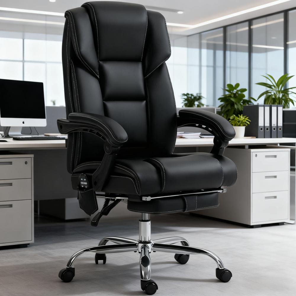 Office Chair with Massage & Reclining Footrest – Unmatched Comfort for All-Day Work & Leisure | Premium Home Decor - Grand Go
