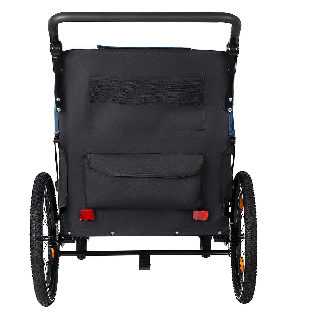Stylish 2 in 1 Kids Bike Trailer and Stroller for 1 to 2 Children, Jogging Function, Foldable Compact Storage with Universal 
