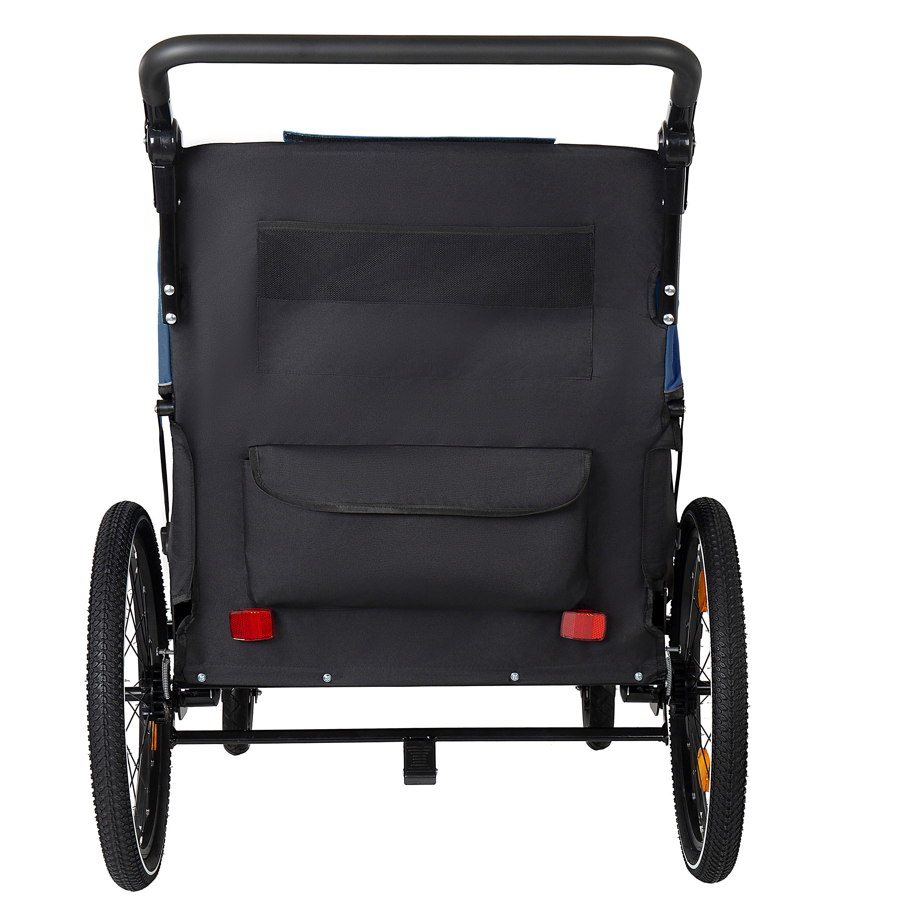 Stylish 2 in 1 Kids Bike Trailer and Stroller for 1 to 2 Children, Jogging Function, Foldable Compact Storage with Universal 