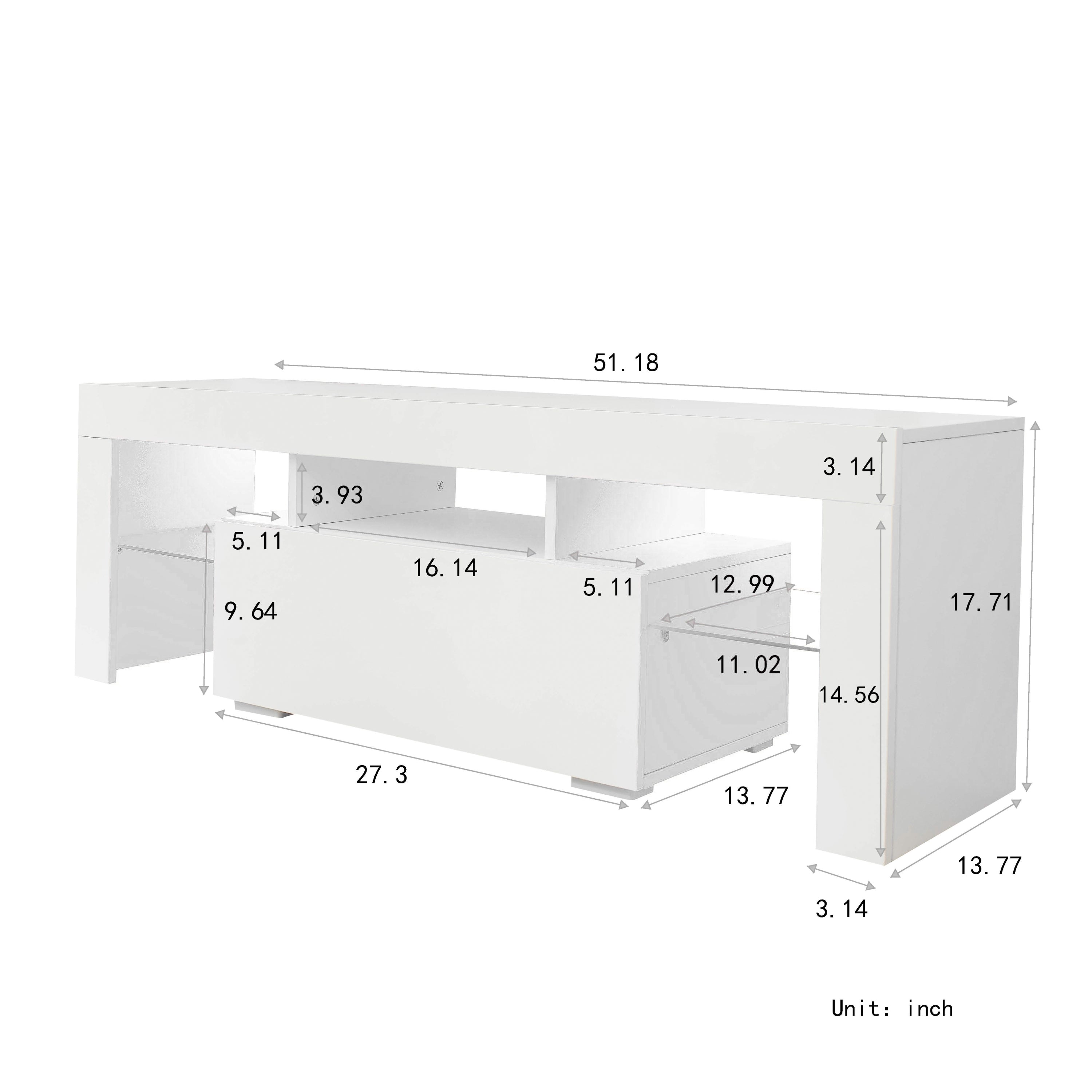 Entertainment TV Stand, Large TV Stand TV Base Stand with LED Light TV Cabinet. - Grand Goldman Shop