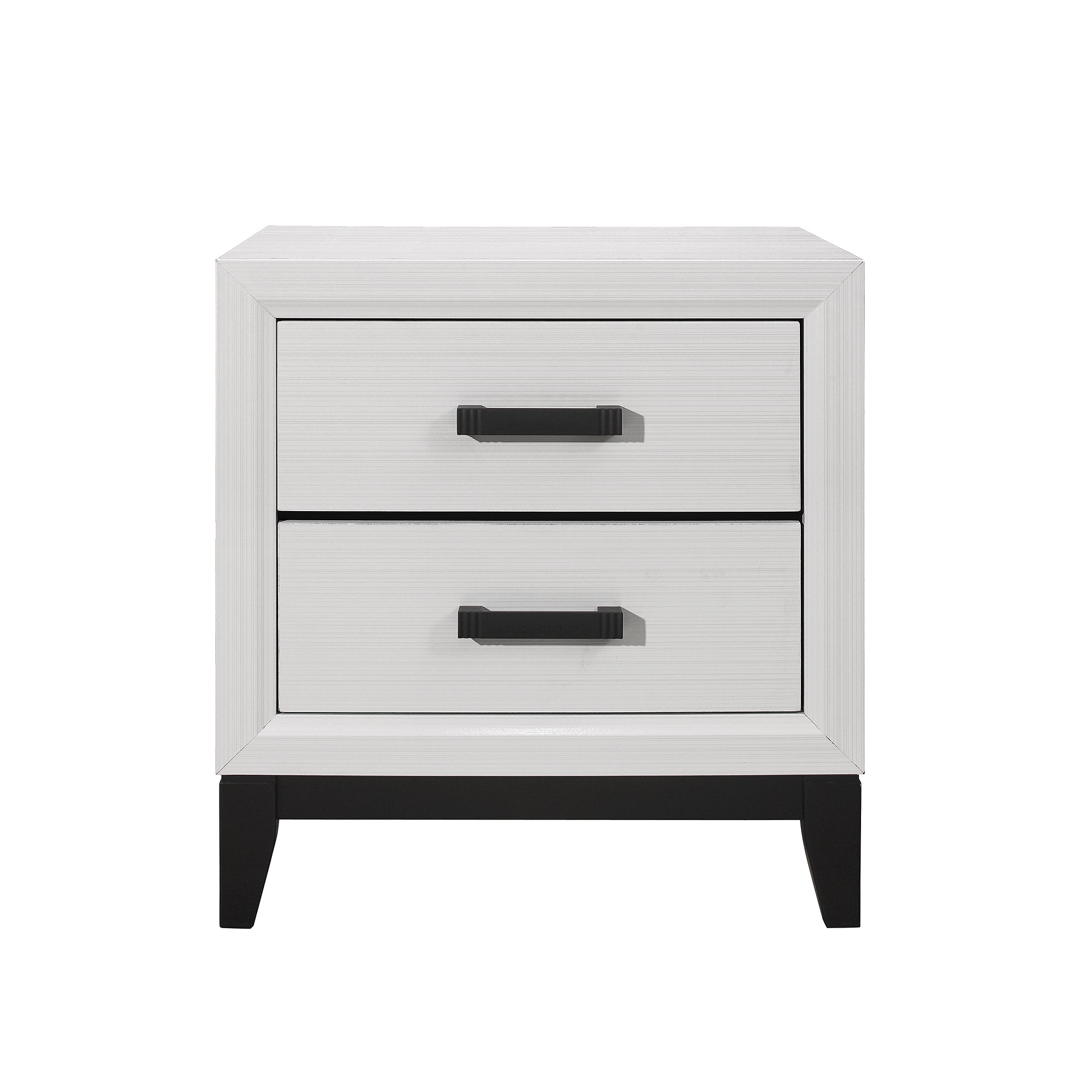 MIRAGE White 5PC King Bedroom Set with Rubber Wood and Slats - Grand Goldman Shop
