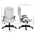 HOMCOM 6 Point Vibrating Massage Office Chair with Heat, Linen High Back Executive Office Chair with Reclining Backrest, Padd
