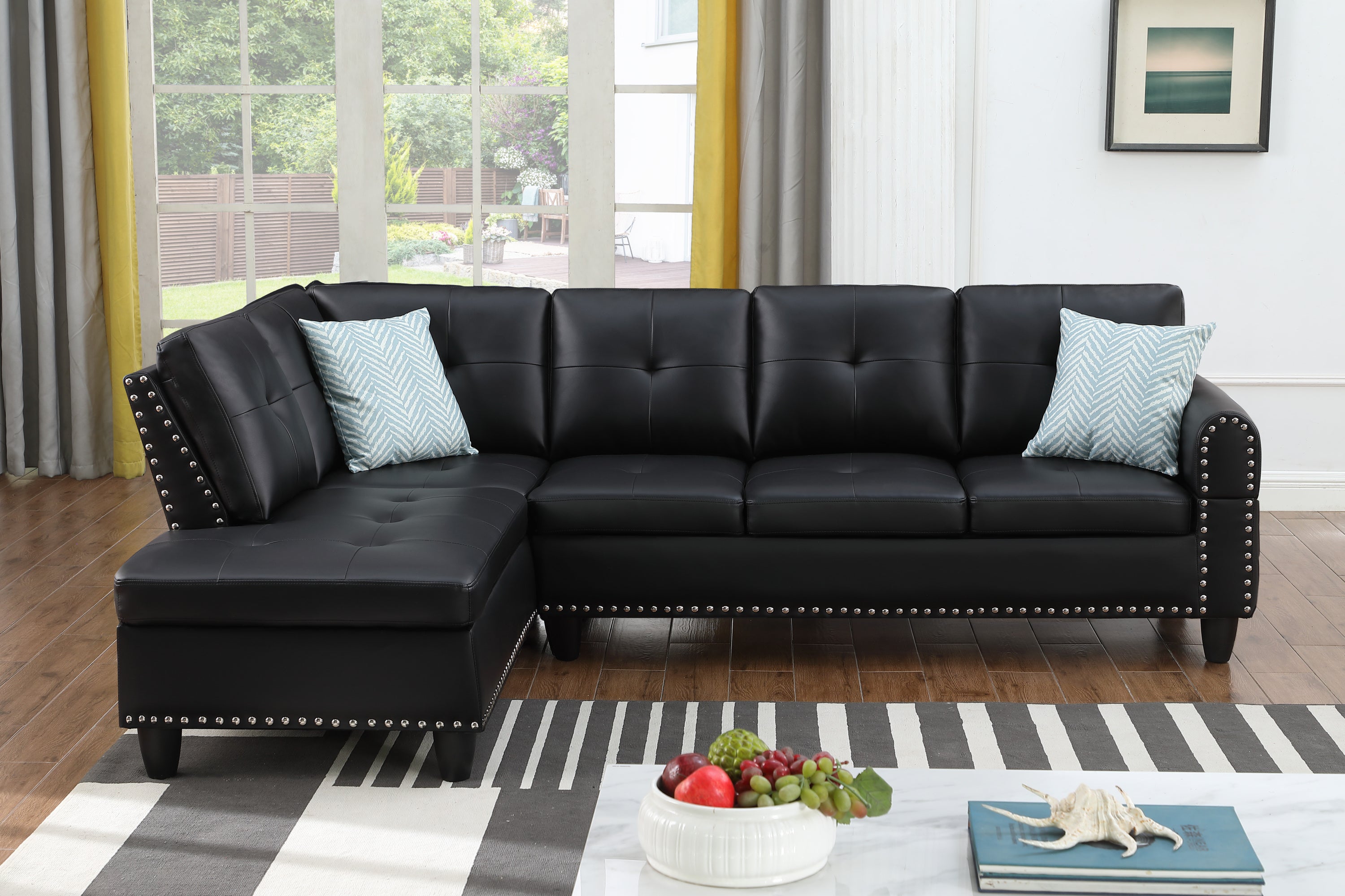 2 - Piece Irine Faux Leather Sectional Sofa - Grand Goldman Shop