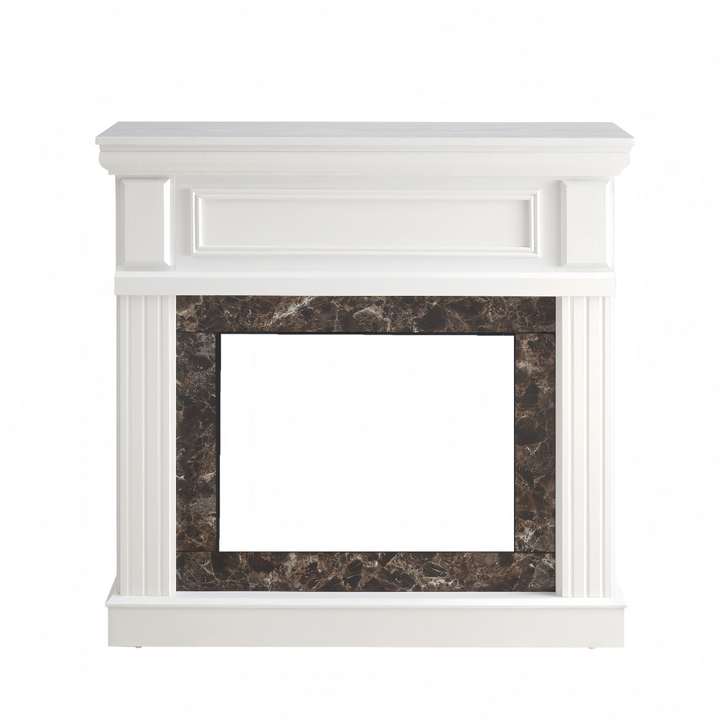 Only Mantel (NOT INCLUDED 23' FIREPLACE) -White,41.34'W*14'D*40'H - Grand Goldman Shop