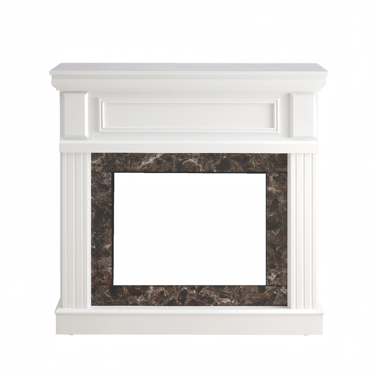Only Mantel (NOT INCLUDED 23' FIREPLACE) -White,41.34'W*14'D*40'H - Grand Goldman Shop