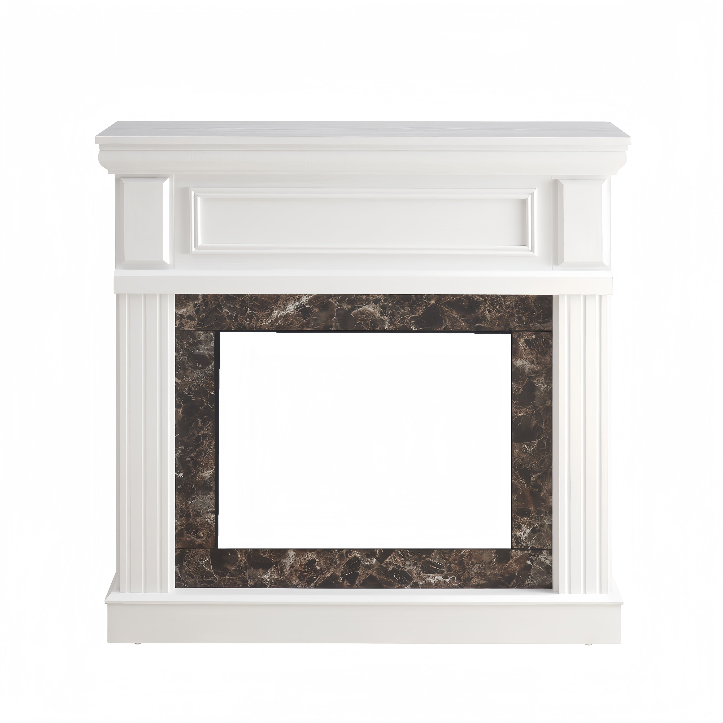 Only Mantel (NOT INCLUDED 23' FIREPLACE) -White,41.34'W*14'D*40'H - Grand Goldman Shop