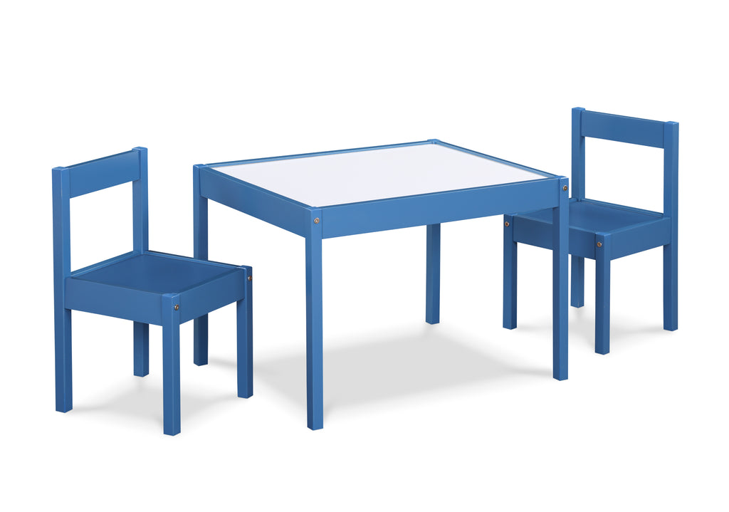 Gibson 3-Piece Dry Erase Kids Table & Two Chair Set, Dark Blue | Premium Home Decor - Grand Goldman