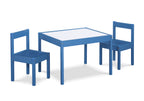 Gibson 3-Piece Dry Erase Kids Table & Two Chair Set, Dark Blue | Premium Home Decor - Grand Goldman