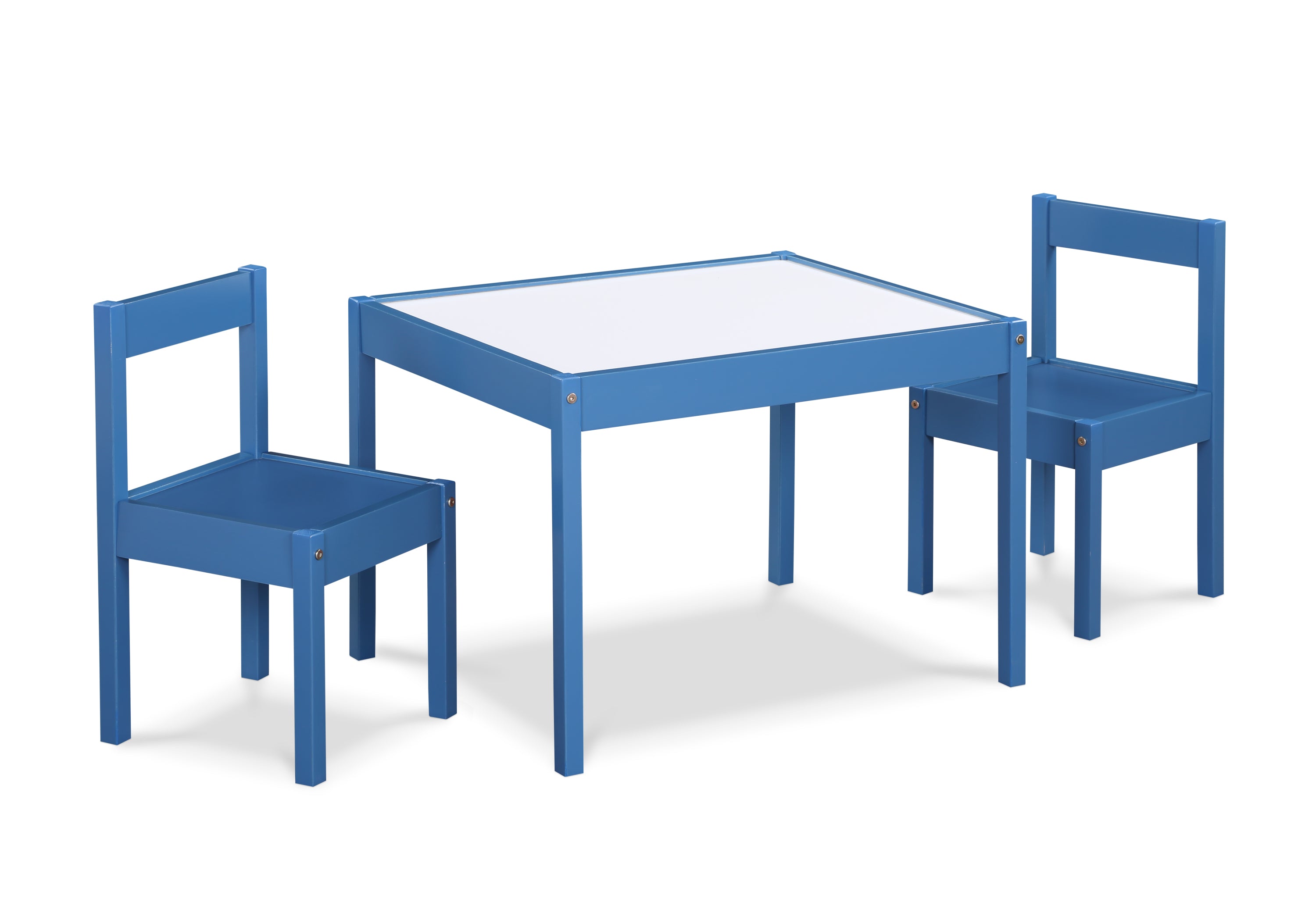 Gibson 3-Piece Dry Erase Kids Table & Two Chair Set, Dark Blue | Premium Home Decor - Grand Goldman