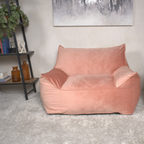 Allea Velveteen Bean Bag Chair with Armrests, Soft Velvet, Pink, 40x40x30 inches - Grand Goldman Shop