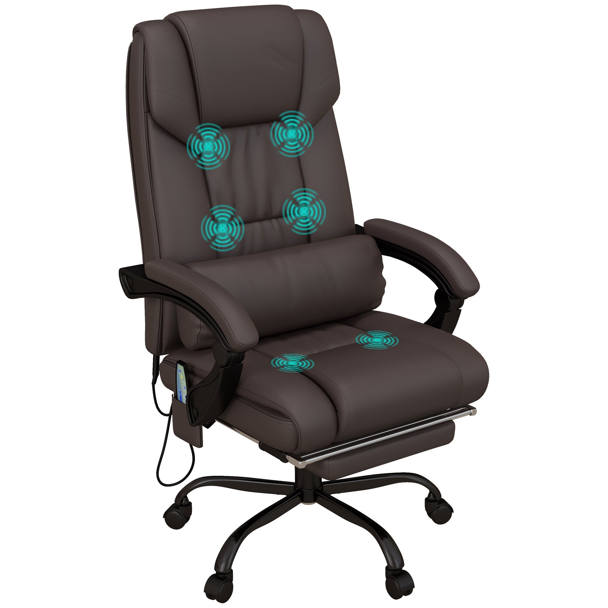 High Back Vibration Massage Office Chair with 6 Points, Hight Adjustable Computer Desk Chair, Reclining Office Chair with Ret
