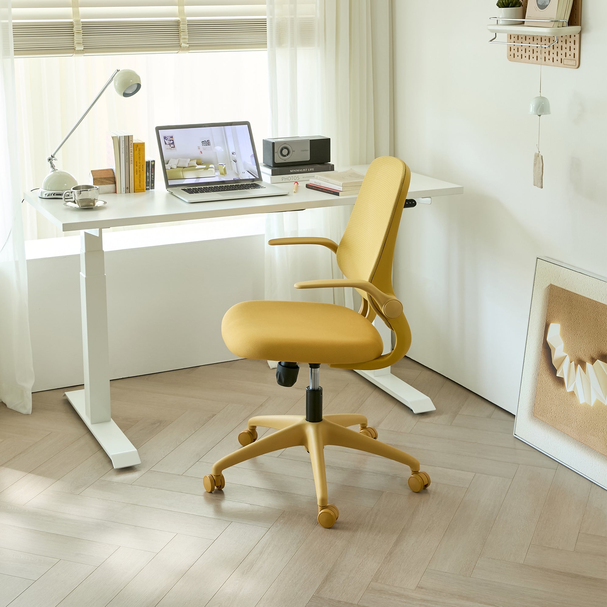 Ergonomic Color Office Chair 350LBS, Home Office, Mesh Back, Integrated Molded Foam, Comfortable Sitting, Flipping Armrest, F