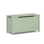 Kids Wooden Toy Box Storage with Safety Hinged Lid for Ages 2+ (Sage) - Grand Goldman