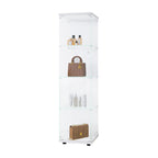 Glass Display Cabinet 4 Shelves with Door, Floor Standing Curio Bookshelf for Living Room Bedroom Office, 64.7'*16.7'*14.3' 

