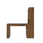 L Shaped Desk,Computer Desk with Drawers,Bookshelf,with LED Light,Modern Corner Desk,Home Office Desk,L-Shaped Study Table Wr