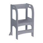 Gray Child Standing Tower Step Stool for Kitchen Counter MDF | Premium Home Decor - Grand Goldman