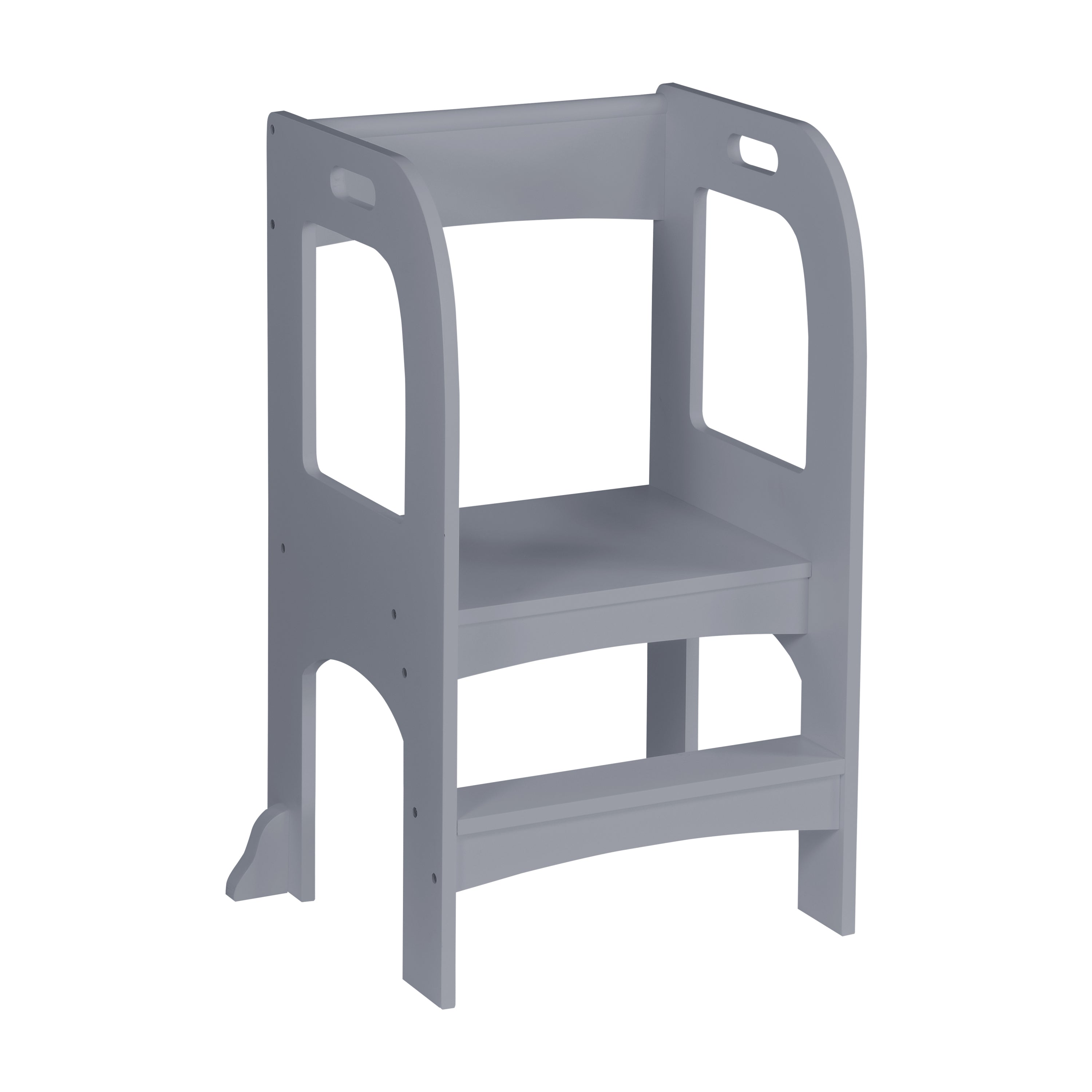 Gray Child Standing Tower Step Stool for Kitchen Counter MDF | Premium Home Decor - Grand Goldman