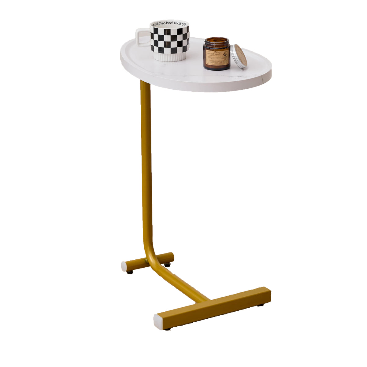 Modern White C-shaped Side Table Set, Versatile End Table for Couch and Bed, Compact Design for Small Spaces - Grand Goldman Shop