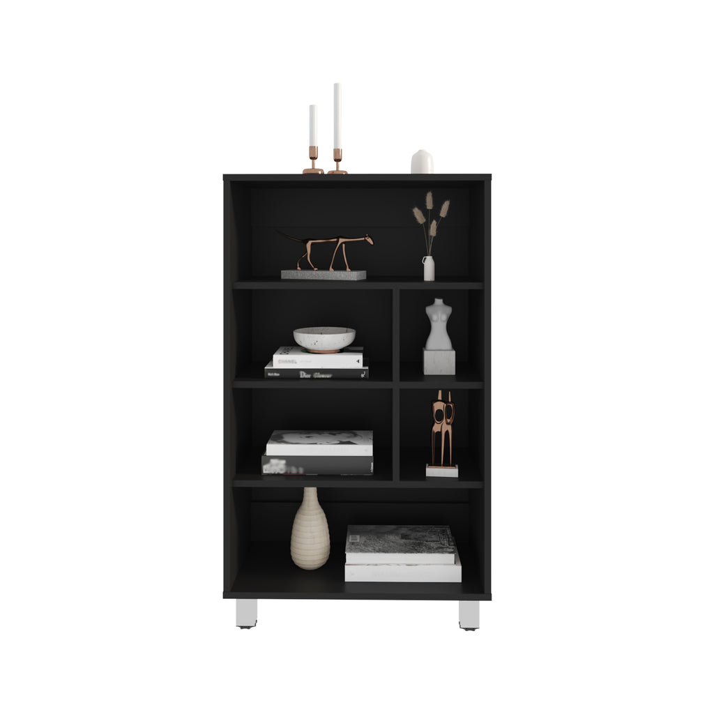 Bellagio 40' Tall Four-Tier Shelf Narrow Bookcase Black | Premium Home Decor - Grand Goldman