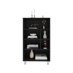 Bellagio 40' Tall Four-Tier Shelf Narrow Bookcase Black | Premium Home Decor - Grand Goldman