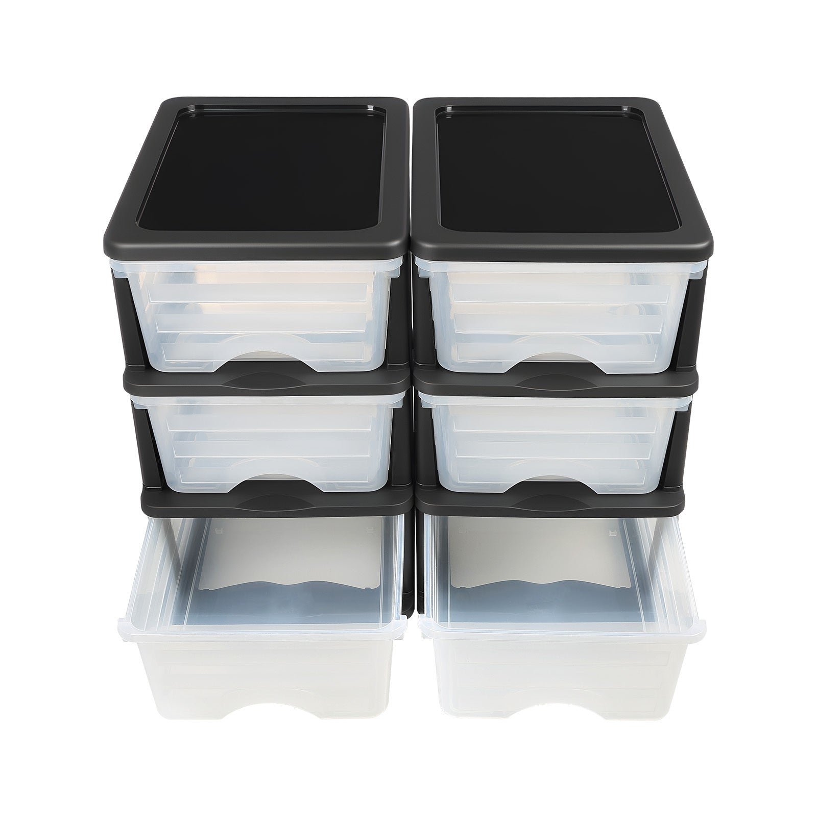 2 Pack Plastic Storage Drawers Storage Dresser Organizer Bins 6 Drawers - Grand Goldman Shop