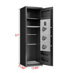 Gun Safes For Home Rifle And Pistols, Fingerprint Electronic Safe With Quick Access, Detachable Partition, No Assembly Requir