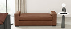 Stylish and Durable Brown Faux Leather Ottoman - Grand Goldman Shop