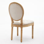 French Style Solid Wood Frame Antique Painting,Hand-pulled buckle decoration Velvet artificial leather Dining Chair with Nailhead Trim ,Wood Legs,Steel Spring inner,Set of 2,Beige,SW1739BG - Grand Goldman Shop