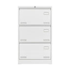 Contemporary White Metal Lateral File Cabinet with Lock, 3 Drawer Office Storage for Legal/Letter/A4/F4 - Grand Goldman