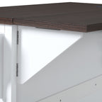 K&K 54.9' Kitchen Island with Drop Leaf, Power Outlet, Kitchen Storage Cart with 4 Door Shelves, Cross Barn Doors & Visual Glass Door, Rolling Kitchen Island on 4 Wheels for Kitchen, Dining Room,White - Grand Goldman Shop