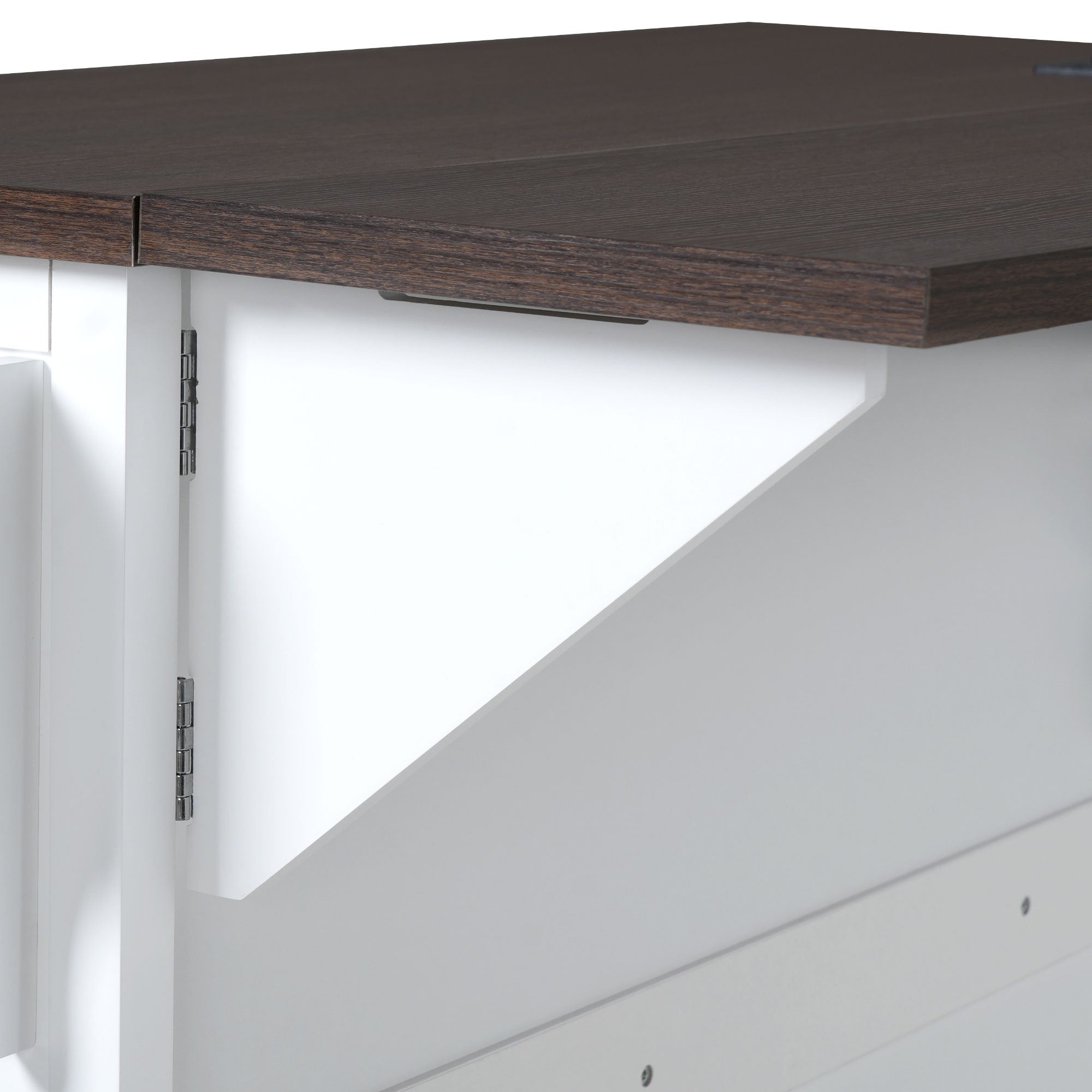 K&K 54.9' Kitchen Island with Drop Leaf, Power Outlet, Kitchen Storage Cart with 4 Door Shelves, Cross Barn Doors & Visual Glass Door, Rolling Kitchen Island on 4 Wheels for Kitchen, Dining Room,White - Grand Goldman Shop