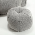 Soft Chenille Bean Bag Chair with High Resilient Foam for Living Room and Bedroom, Comfortable Square Lazy Sofa with Footstool for Adults - Grand Goldman Shop