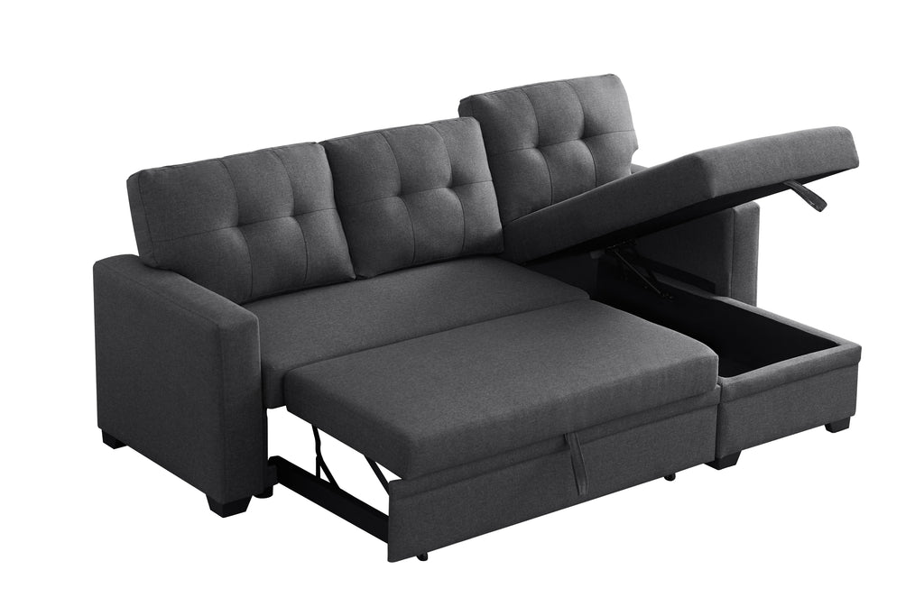 Convertible Upholstered Sectional Sofa with Pull-out Chaise - Grand Goldman Shop