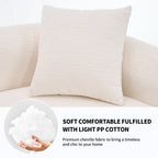 LY-025 Full Compression Sponge Sofa Cloud White Curved Modular Sectional 30D High-Density Chenille Sleeper Couch 110'L - Grand Goldman Shop