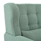 Modern Accent Chair,Teddy Fabric Living Room Chairs Comfy Reading Chair,Mid Century Accent Chair, Lounge Arm Chairs Armchair for Living Room Bedroom (Light Green) - Grand Goldman Shop