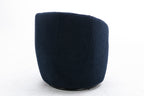 Teddy Fabric Swivel Accent Armchair Barrel Chair With Black Powder Coating Metal Ring,Dark Blue - Grand Goldman Shop
